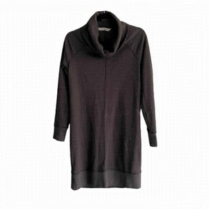 WOOLRICH Cowl Neck Thermal Waffle Midi Dress Grey S